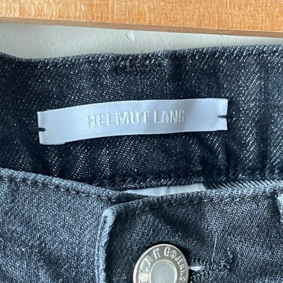 Helmet Lang black UNISEX mid rise button fly raw hem straight leg jeans M/32W/29 - Picture 7 of 11